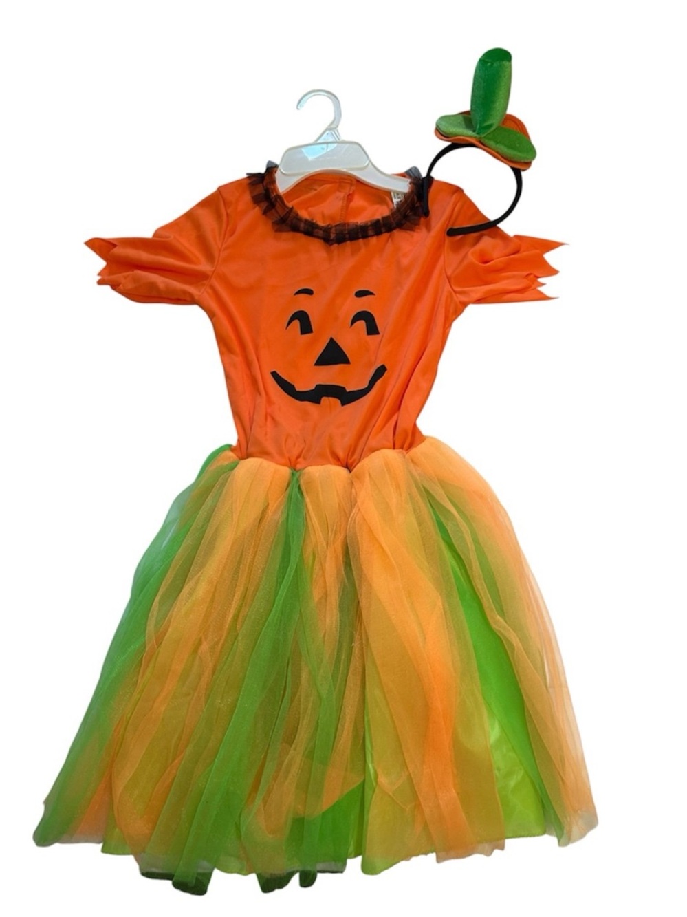 Pumpkin Jack O Lantern Girls Costume Dress Size 10-12 Large NWT